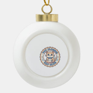 Adorno De Cerámica Tipo Bola Juguete de peluche gato Diseño de camiseta de gato