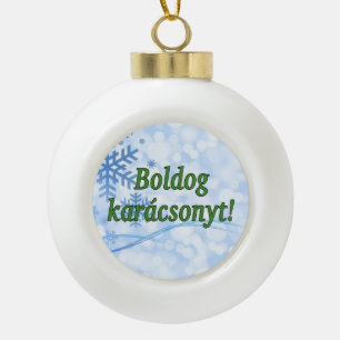 Adorno De Cerámica Tipo Bola ¡Karácsonyt de Boldog! Felices Navidad en gf