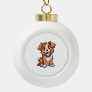 Adorno De Cerámica Tipo Bola Kawaii Australian Shepherd Puppy