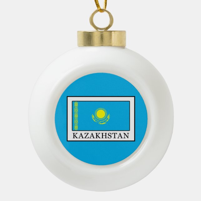 Adorno De Cerámica Tipo Bola Kazajistán (Anverso)