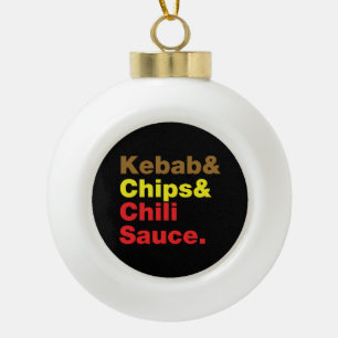 Adorno De Cerámica Tipo Bola Kebab & Chips & Chili Sauce.