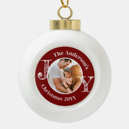 Adorno De Cerámica Tipo Bola Keepsake Family Photo Joy Moderno Minimalista