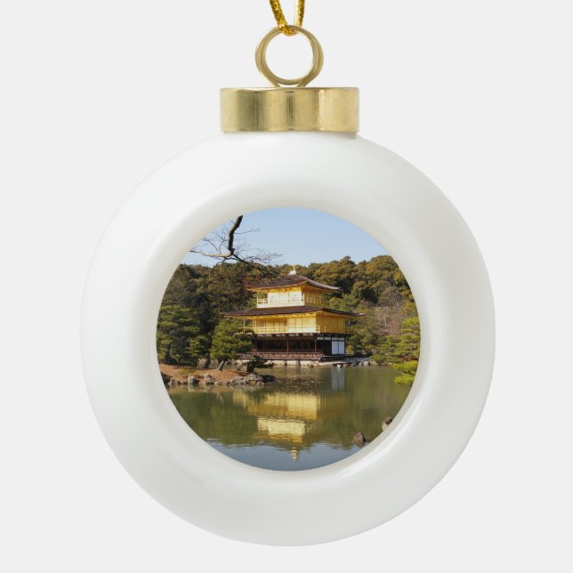 Adorno De Cerámica Tipo Bola Kinkaku-ji 金 閣 寺 Templo del Pabellón de Oro (Anverso)