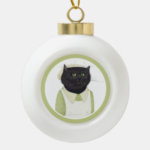 Adorno De Cerámica Tipo Bola KITCHEN MAID CAT Ceramic Ball Ornament