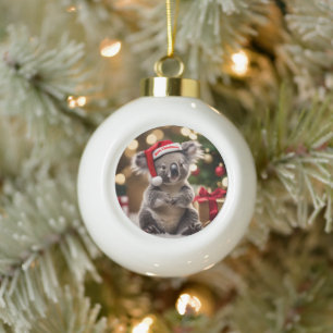 Adorno De Cerámica Tipo Bola "Koala Kris Kringle: Navidades en Australia"