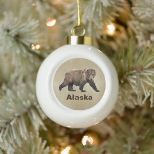 Adorno De Cerámica Tipo Bola Kodiak Bear