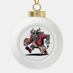 Adorno De Cerámica Tipo Bola Krampus Jugando Fútbol Navidad Fitness Navidad