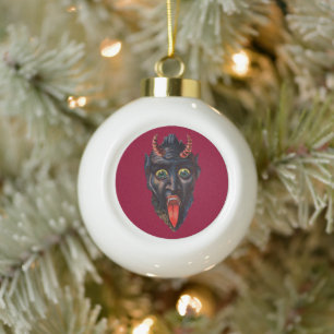 Adorno De Cerámica Tipo Bola Krampus Vintage