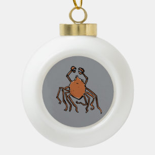 Adorno De Cerámica Tipo Bola la araña de mar groovy