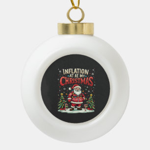 Adorno De Cerámica Tipo Bola La inflación se aburre de mis Navidades La diverti