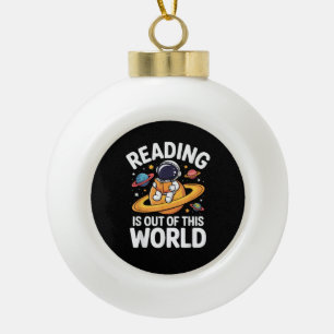 Adorno De Cerámica Tipo Bola La lectura es divertida libros de espacio fuera de