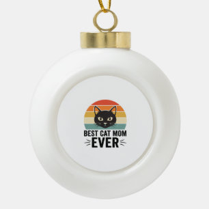 Adorno De Cerámica Tipo Bola La mejor mamá de gatos Retro cara de gato Diseño v