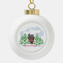 Adorno De Cerámica Tipo Bola La Navidad llega a la casa familiar
