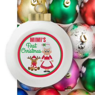 Adorno De Cerámica Tipo Bola La primera Navidad de Mimi