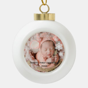 Adorno De Cerámica Tipo Bola La primera Navidad del bebé 