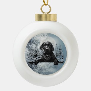 Adorno De Cerámica Tipo Bola Labrador negro recuperador perrito T-Shirt Pil