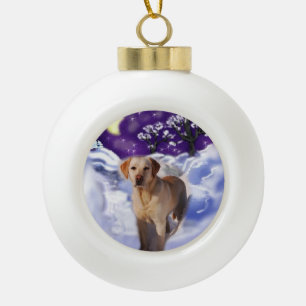 Adorno De Cerámica Tipo Bola Labrador Recuperador Navidades