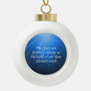 Adorno De Cerámica Tipo Bola Las Estrellas Brillan Sobre El Nacimiento De Los Q