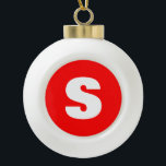 Adorno De Cerámica Tipo Bola Letra inicial monograma estilo moderno rojo blanco<br><div class="desc">¿Desea poseer un producto con las iniciales de su nombre? Es muy sencillo,  estético y atractivo.</div>
