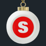 Adorno De Cerámica Tipo Bola Letra inicial monograma estilo moderno rojo blanco<br><div class="desc">¿Desea poseer un producto con las iniciales de su nombre? Es muy sencillo,  estético y atractivo.</div>