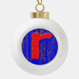 Adorno De Cerámica Tipo Bola Letra r