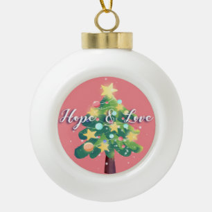 Adorno De Cerámica Tipo Bola Leyenda de esperanza y amor Carton Árbol de Navida
