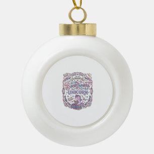 Adorno De Cerámica Tipo Bola Libro de Unicornio Divertido Regalo Diseño