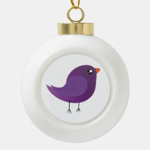 Adorno De Cerámica Tipo Bola lindo pájaro púrpura