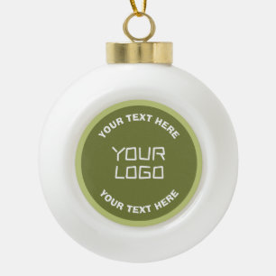 Adorno De Cerámica Tipo Bola Logotipo o diseño cargado y texto editable en cual