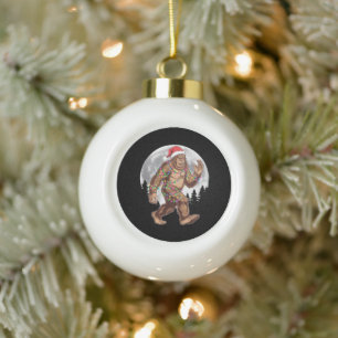 Adorno De Cerámica Tipo Bola Luces de árbol de Navidad de Santa Bigfoot Navidad