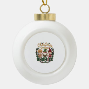 Adorno De Cerámica Tipo Bola Luces de Cuerda de Gnomos de Navidad Caña de Caram