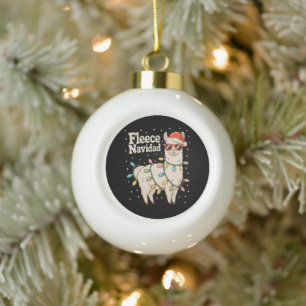 Adorno De Cerámica Tipo Bola Luces de Navidad de Llama de Fleece Navidad