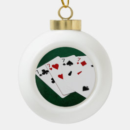 Adorno De Cerámica Tipo Bola Manos de póquer - Cuatro de una especie - Siete y 