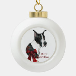 Adorno De Cerámica Tipo Bola Mantle Great Dane Navidades