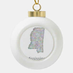 Adorno De Cerámica Tipo Bola Mapa de Mississippi