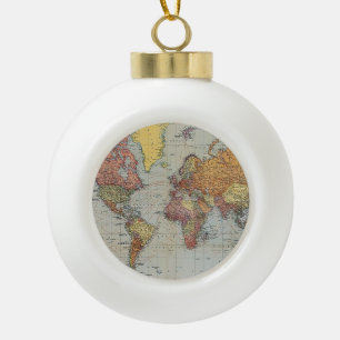 Adorno De Cerámica Tipo Bola Mapa general vintage del mundo