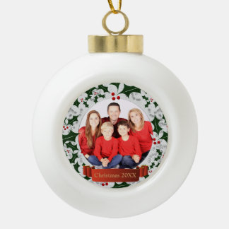 Adorno De Cerámica Tipo Bola Marco de la foto de la guirnalda de Frost y del