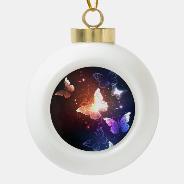 Adorno De Cerámica Tipo Bola Mariposas nocturnas brillantes (Anverso)