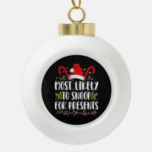 Adorno De Cerámica Tipo Bola Más Propenso A Husmear Regalos Navidad Familiar