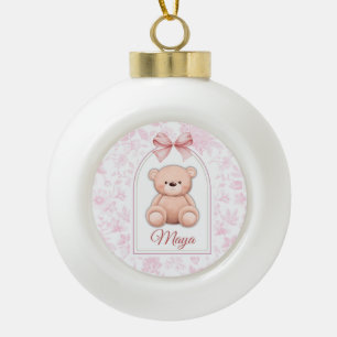 Adorno De Cerámica Tipo Bola Maya   Diseño de guardería de osito rosado persona