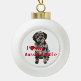 Adorno De Cerámica Tipo Bola Me encanta mi Aussidoodle Cerámica Ornamento de Na