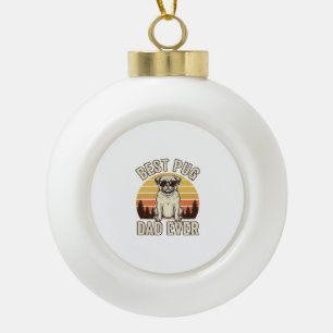 Adorno De Cerámica Tipo Bola Mejor diseño de camiseta de pug vintage para papá 