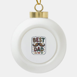 Adorno De Cerámica Tipo Bola Mejor diseño de padre con bigote vintage vectorial