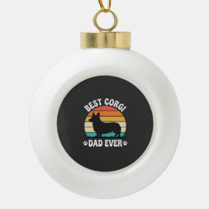 Adorno De Cerámica Tipo Bola Mejor papá Corgi Retro Perro