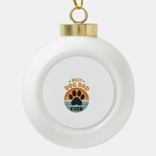 Adorno De Cerámica Tipo Bola Mejor Papá Perro de Todos los Tiempos Vintage Retr