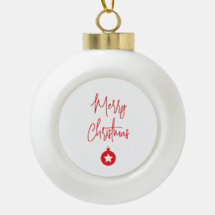 Adorno De Cerámica Tipo Bola Mensaje de Navidad y Año Nuevo para la familia