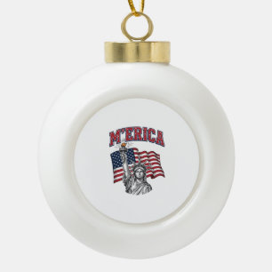 Adorno De Cerámica Tipo Bola MERICA Vintage Libertad Patriótica