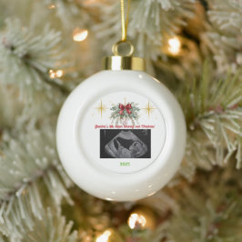 Adorno De Cerámica Tipo Bola Merry Christmas Pregnancy Ultrasound Photo Grandma