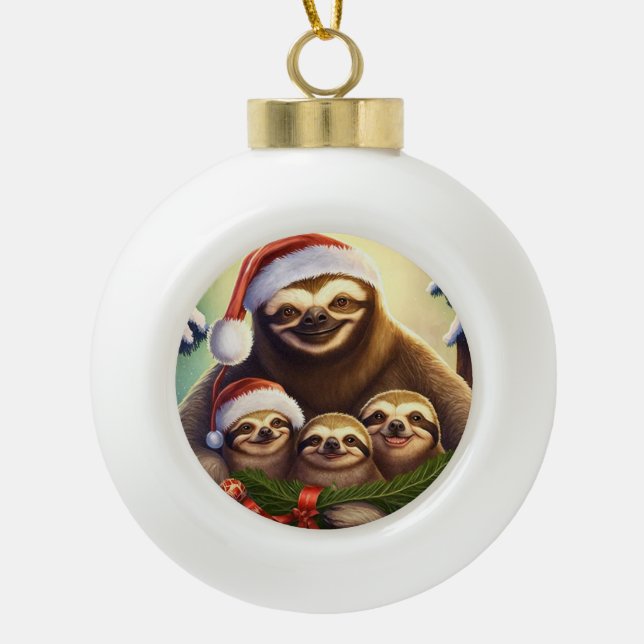 Adorno De Cerámica Tipo Bola Merry Christmas Slots (Anverso)