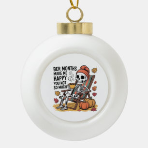 Adorno De Cerámica Tipo Bola Meses mejores me hacen feliz, no tanto miedo